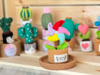 Cactus en pots crochetés