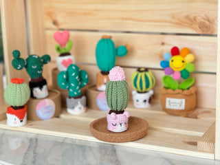 Cactus en pots crochetés