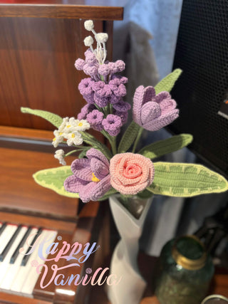 Bouquet de fleurs au crochet Rêves de lavande 