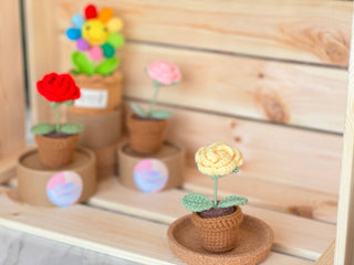 Love Blossom Crocheted Heart Roses and Plants