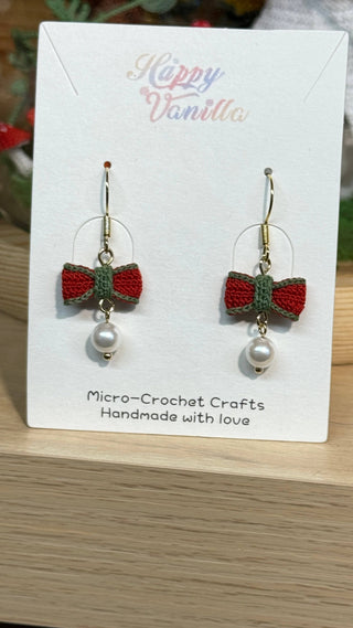 Xmas Earring Danglers Micro-Crochet —Tiny Treasures for Your Ears