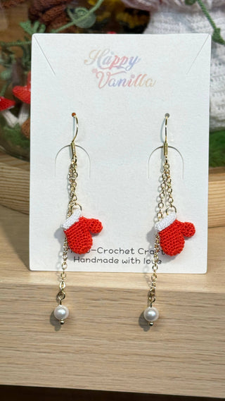 Xmas Earring Danglers Micro-Crochet —Tiny Treasures for Your Ears