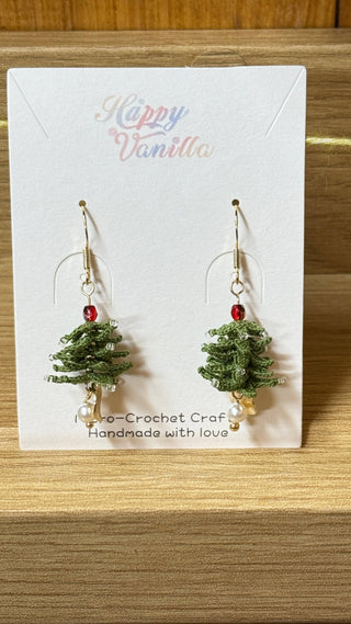 Xmas Earring Danglers Micro-Crochet —Tiny Treasures for Your Ears